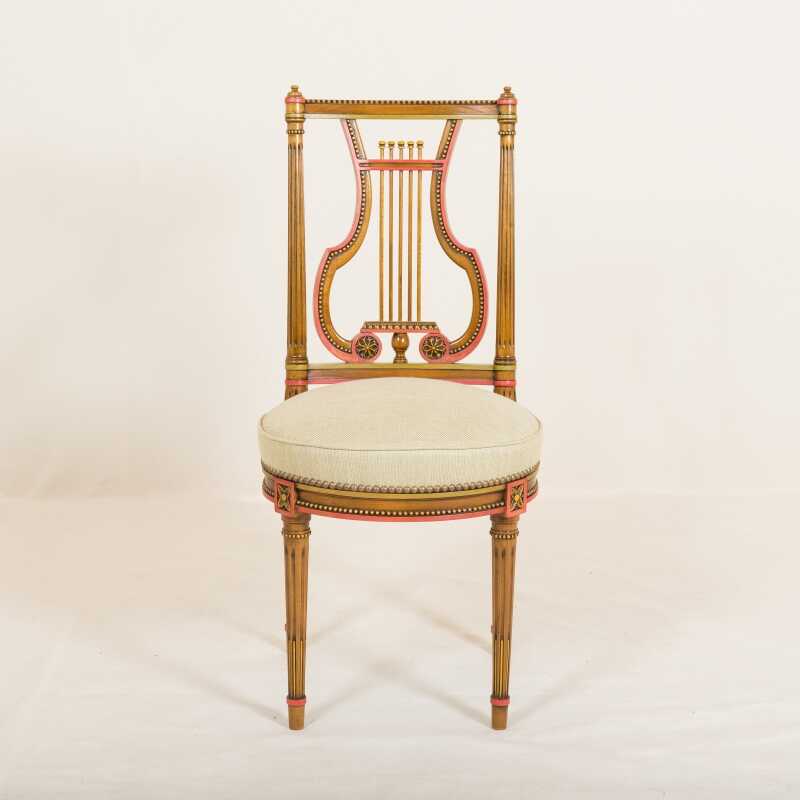 Chair Pluvinet perlé Louis XVI style 