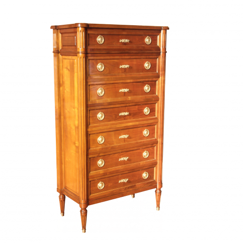 Chest of 7 drawers Bourhis Louis XVI style 