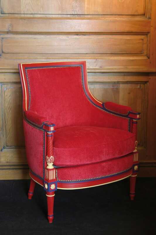 Easychair Lelarge moulurée Louis XVI style