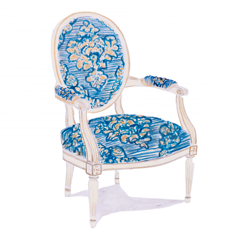 Small Armchair Rhénon Louis XVI style