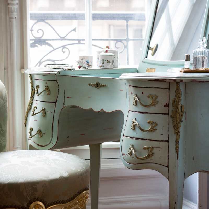 Louis Philippe Style French Dressing Table with Mirror and Drawers