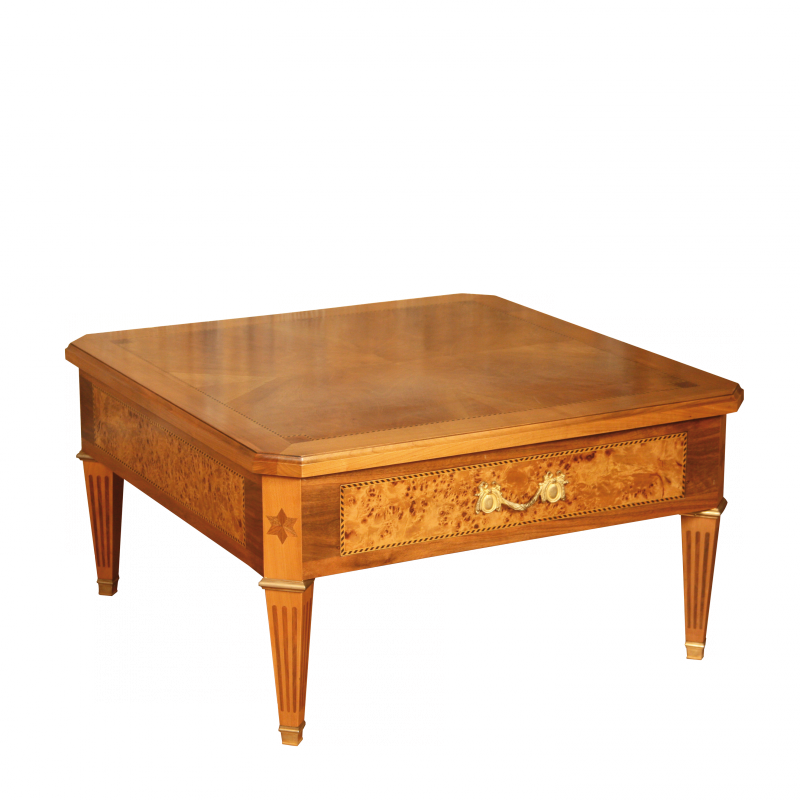 Lounge table Hache carré Louis XVI style 