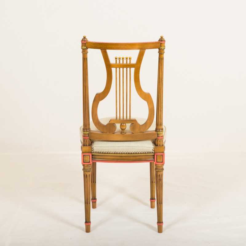 Chair Pluvinet perlé Louis XVI style 