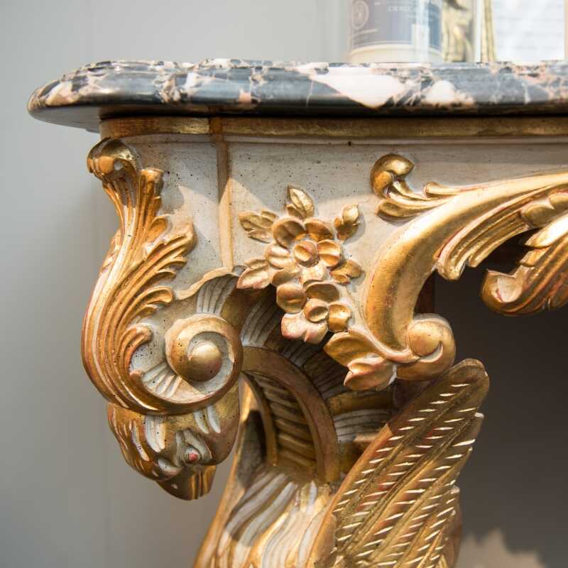 Console table Aigle encordé Louis XV style 