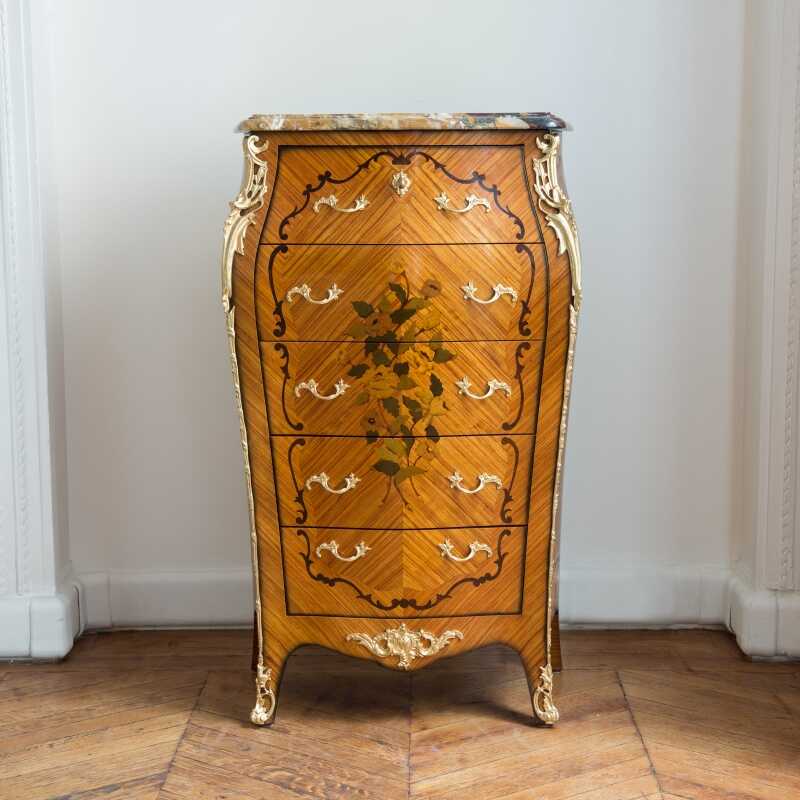 Chest of 5 drawers Dumoulard Louis XV style