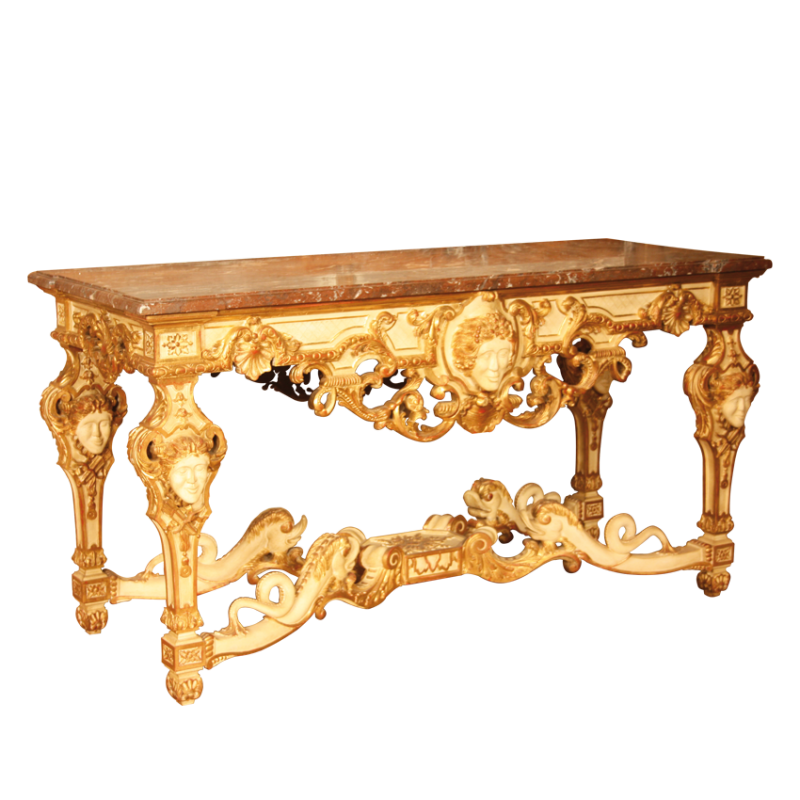 Console table Dauphin perlé Louis XIV style